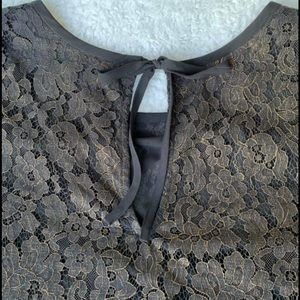 Black Lace Blouse with scalloped edges